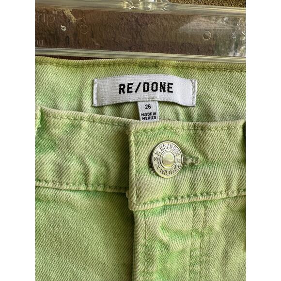 RE/DONE Pistachio Green 26 Straight Leg Denim 70s Stove Pipe Proto Sample NWOT - Picture 2 of 7